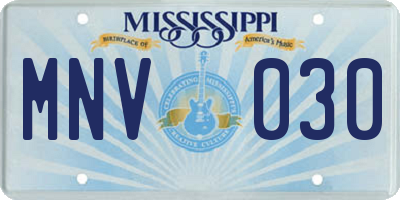 MS license plate MNV030