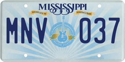 MS license plate MNV037