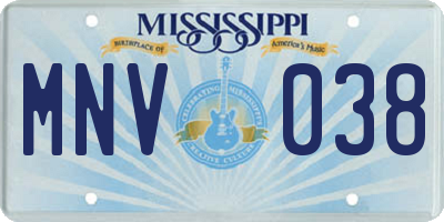 MS license plate MNV038