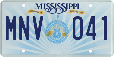 MS license plate MNV041