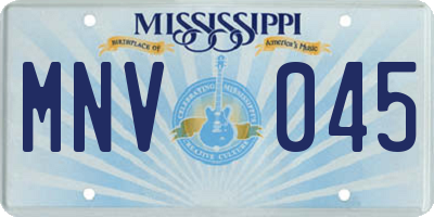 MS license plate MNV045