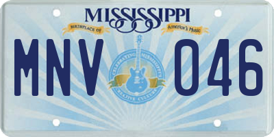 MS license plate MNV046