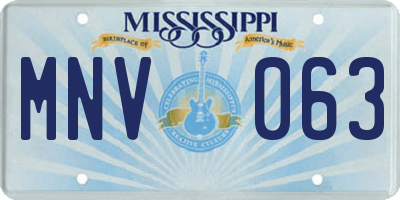 MS license plate MNV063