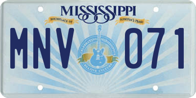 MS license plate MNV071