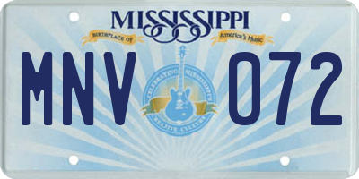 MS license plate MNV072