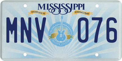 MS license plate MNV076