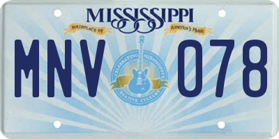MS license plate MNV078