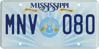 MS license plate MNV080
