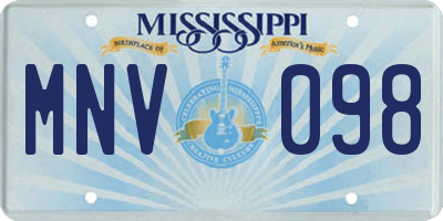 MS license plate MNV098