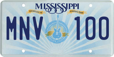 MS license plate MNV100