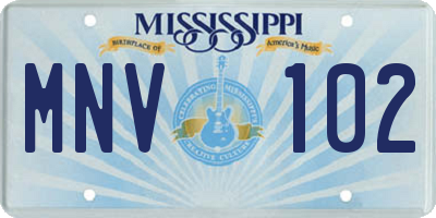 MS license plate MNV102