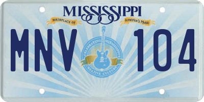 MS license plate MNV104