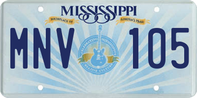 MS license plate MNV105