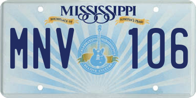 MS license plate MNV106