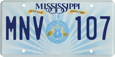 MS license plate MNV107