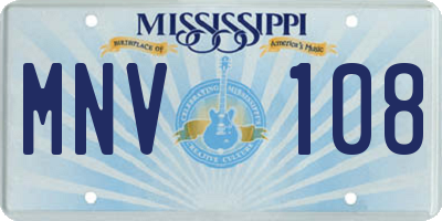 MS license plate MNV108