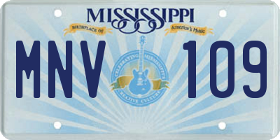 MS license plate MNV109