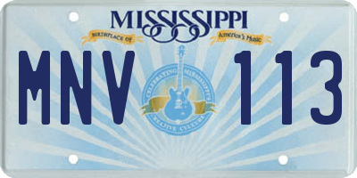 MS license plate MNV113