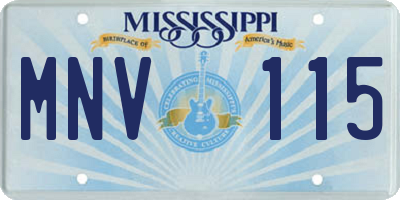 MS license plate MNV115