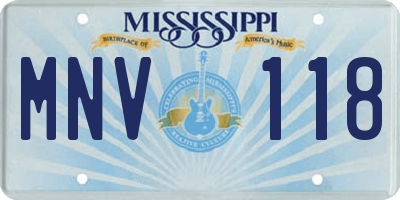 MS license plate MNV118