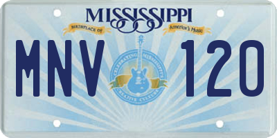 MS license plate MNV120
