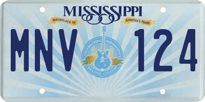 MS license plate MNV124