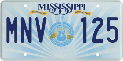 MS license plate MNV125