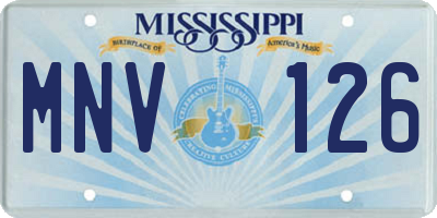 MS license plate MNV126