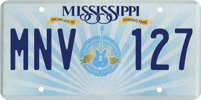 MS license plate MNV127