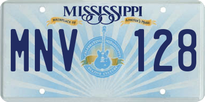 MS license plate MNV128