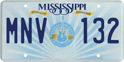 MS license plate MNV132