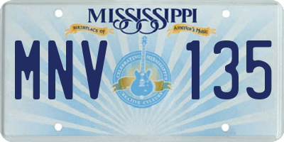 MS license plate MNV135