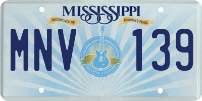 MS license plate MNV139