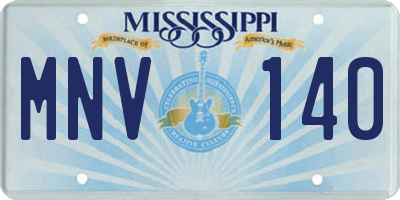 MS license plate MNV140