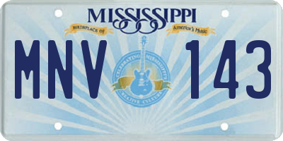 MS license plate MNV143