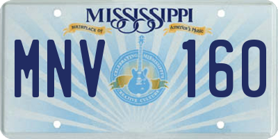 MS license plate MNV160