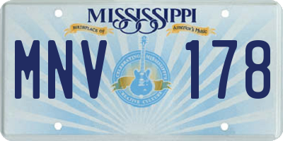 MS license plate MNV178