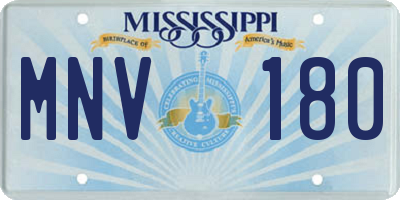 MS license plate MNV180