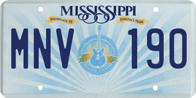 MS license plate MNV190