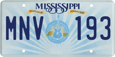 MS license plate MNV193
