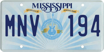 MS license plate MNV194