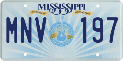 MS license plate MNV197
