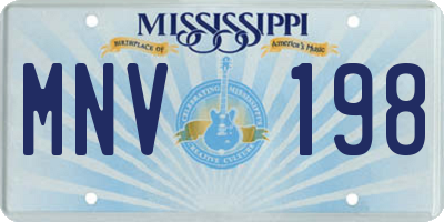 MS license plate MNV198