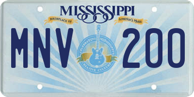 MS license plate MNV200