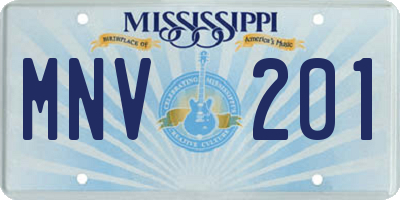 MS license plate MNV201