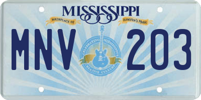 MS license plate MNV203