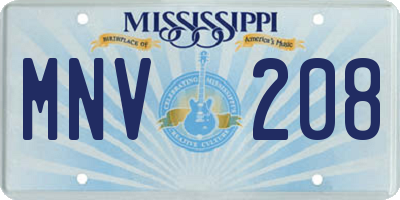 MS license plate MNV208