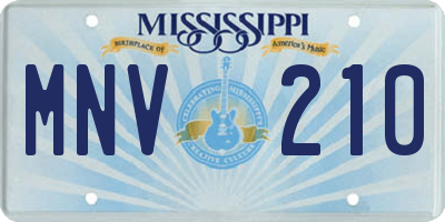 MS license plate MNV210