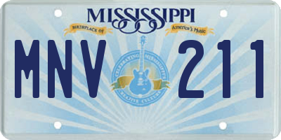MS license plate MNV211