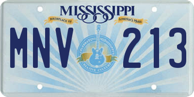 MS license plate MNV213